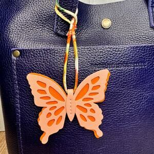 Monarch Butterfly Bag Charm Pink Orange Butterfly Purse Keychain NEW FAST SHIP